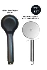 2'Li Mutfak Gereçleri Seti,1 Adet Metal Kirli Kaşıklık+1 Adet Pizza Kesici