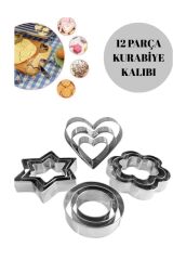 12 Parça Metal Kurabiye Kalıbı