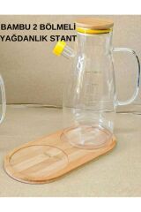 1 Adet Bambu 2 Bölmeli Yağdanlık Altlığı, Yağdanlık Standı,Sabunluk Standı