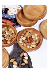 4 Adet Bambu Yuvarlak Model Çerezlik