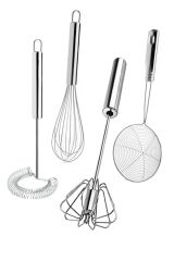 4'lü Set Otomatik Basmalı Çırpıcı, Yağ Kevgiri, Tel Çırpıcı, Yumurta Çırpıcı Sos Karıştırıcı Mikser