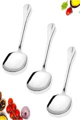 Servis Kaşığı Paslanmaz Çelik Salata Pasta Kaşığı 3 Lü Servis Kaşık