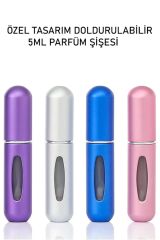 4 Adet Taşınabilir Mini Doldurmalı Parfüm Şisesi Cep Parfümü Seyahat Tipi Çanta İçi 5 ml