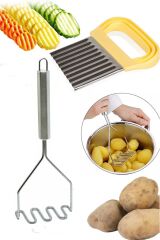 Chips Cooper Şekilli Cips Kesici & Paslanmaz Çelik Patates Ezici