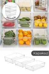 3 Adet Buzdolabı Dolap Içi Organizer Çok Amaçlı Düzenleyici Meyve Sebze Banyo Sepeti (20x32,5x7cm)