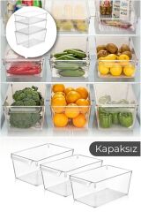 3 Adet Buzdolabı Dolap Içi Organizer Çok Amaçlı Düzenleyici Meyve Sebze Banyo Sepeti (20x32,5x14cm)